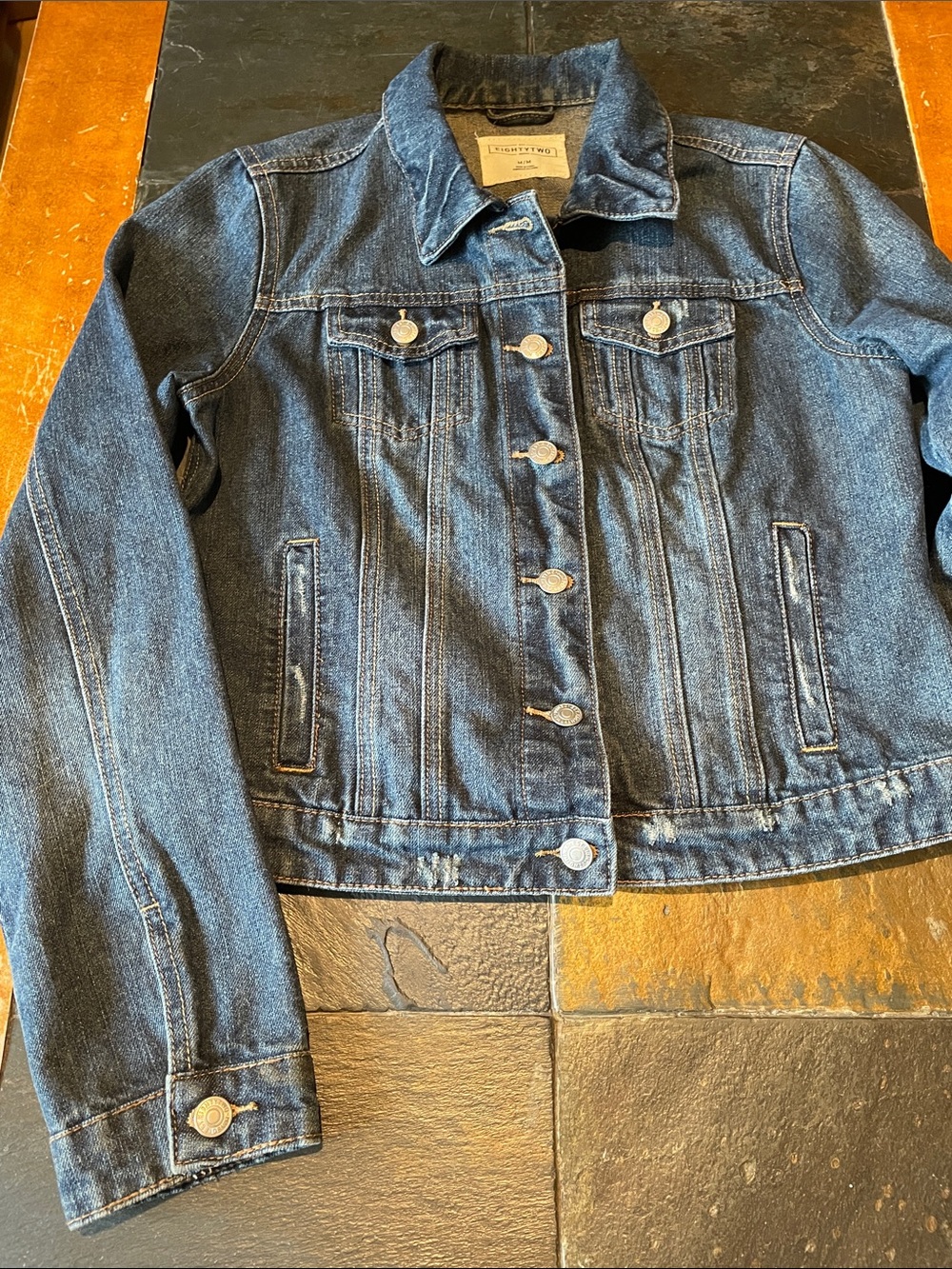 Classic Dark Blue Denim Jean Jacket - Women's Lightweight Jean Jacket